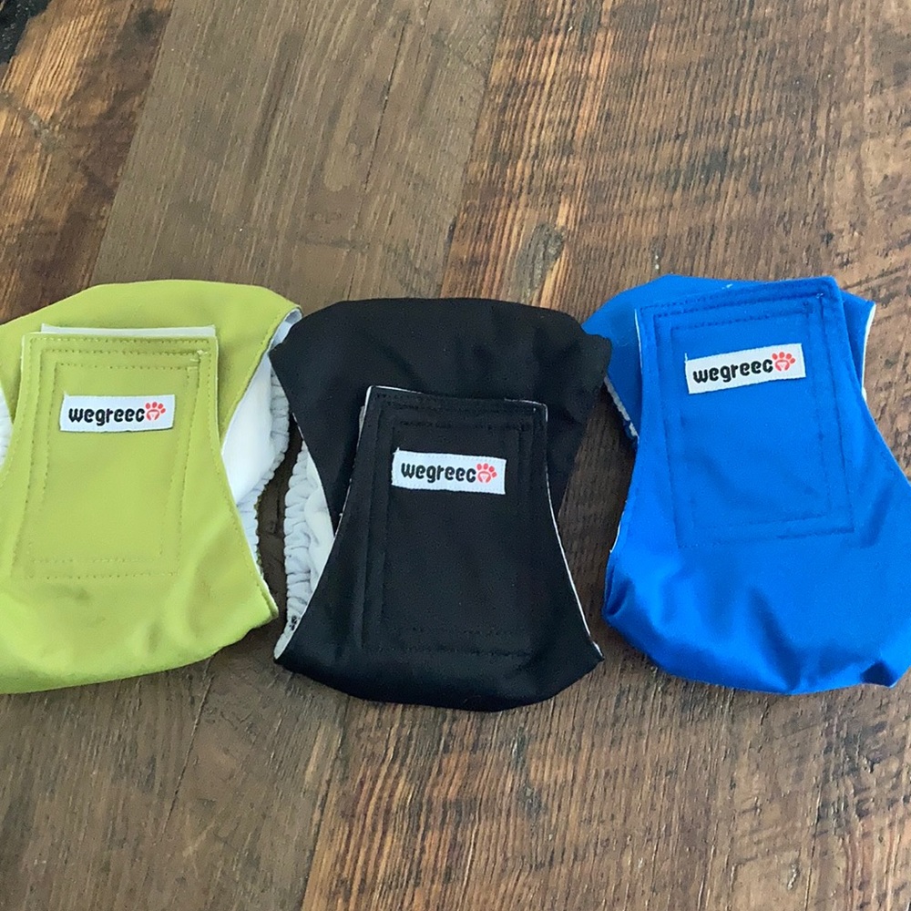 Three pack Washable doggie diapers size small